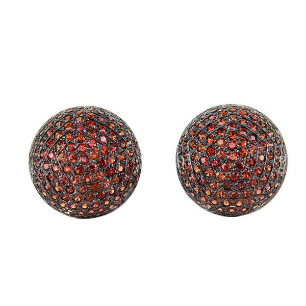 VINTAGE ORANGE SAPPHIRE EARRINGS