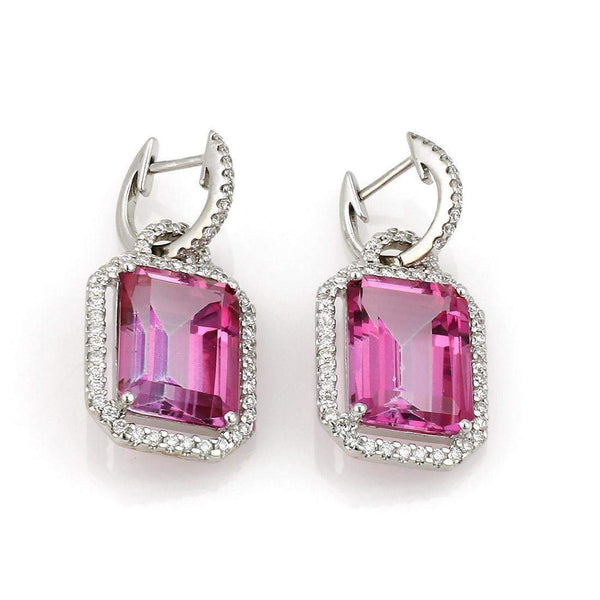 PINK TOURMALINE AND DIAMOND EARRINGS