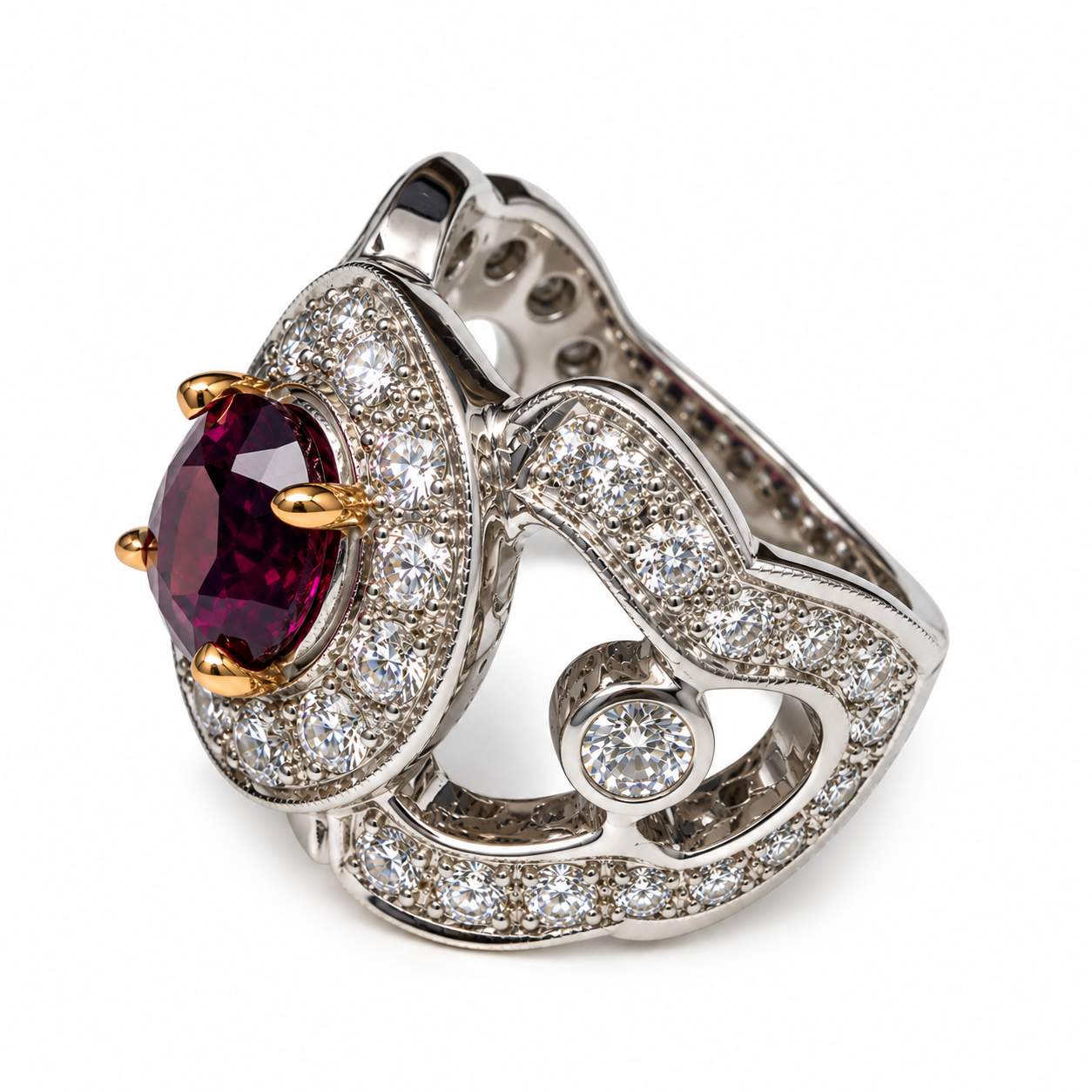 Pink Spinel & Diamond Cocktail Ring