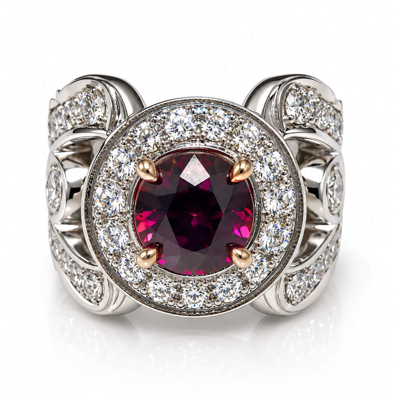 Pink Spinel & Diamond Cocktail Ring