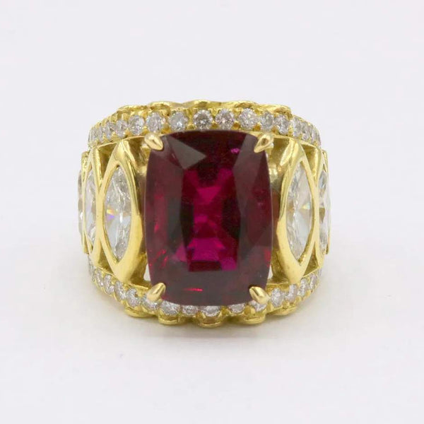RUBELLITE AND DIAMOND RING