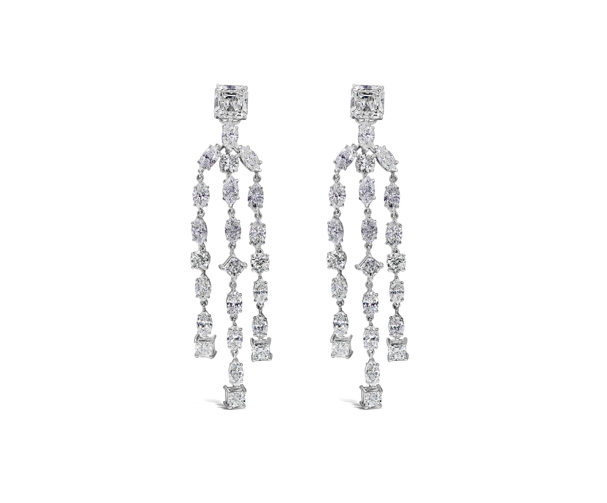 ASSCHER CUT DIAMOND DROP EARRINGS