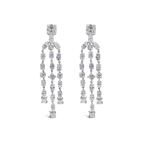 ASSCHER CUT DIAMOND DROP EARRINGS