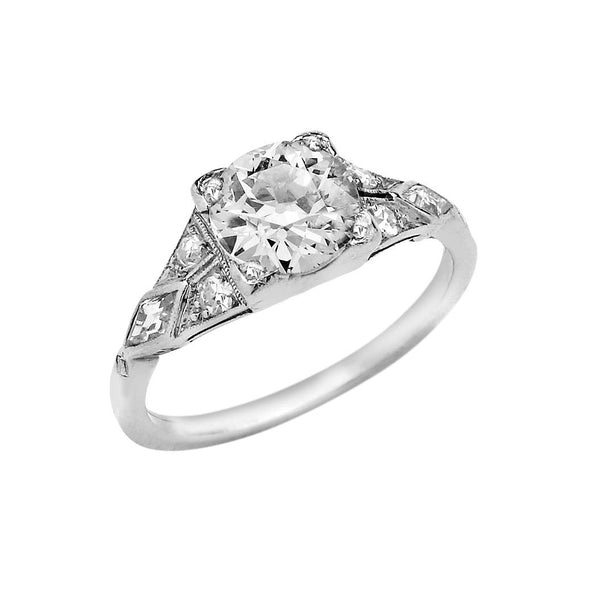 OLD EUROPEAN CUT DIAMOND DECO RING