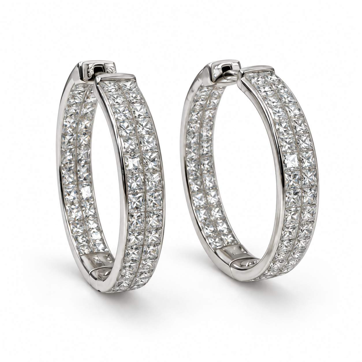 9.25 Carat Diamond Hoop Earrings