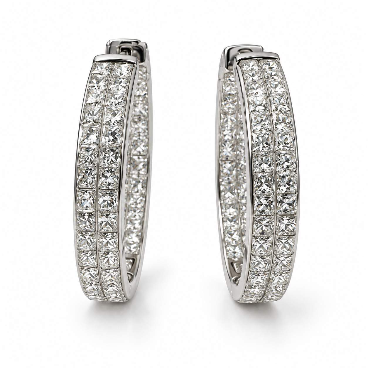 9.25 Carat Diamond Hoop Earrings