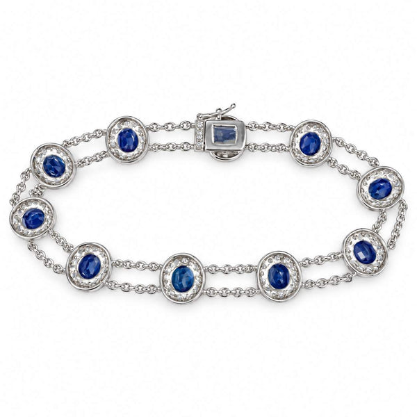 Sapphire and Diamond Double-Row Bracelet