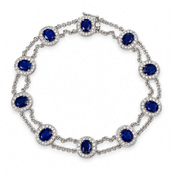 Sapphire and Diamond Double-Row Bracelet