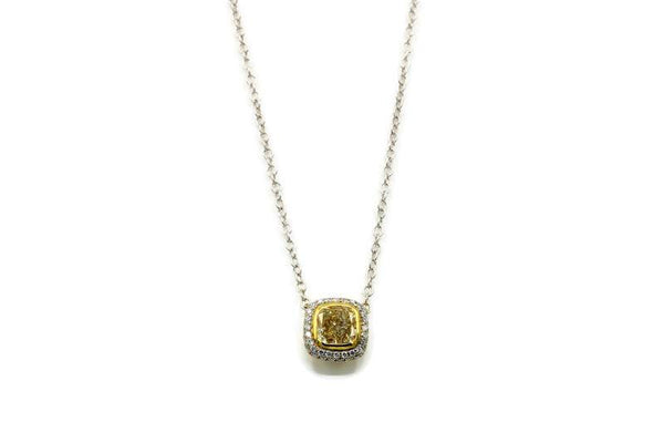 YELLOW DIAMOND HALO PENDANT