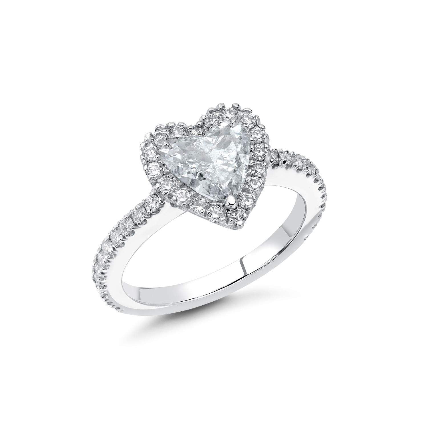 HEART DIAMOND HALO ENGAGEMENT RING Provident Jewelery
