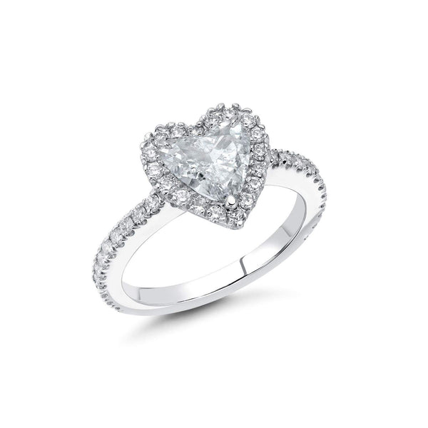 HEART DIAMOND HALO ENGAGEMENT RING Provident Jewelery