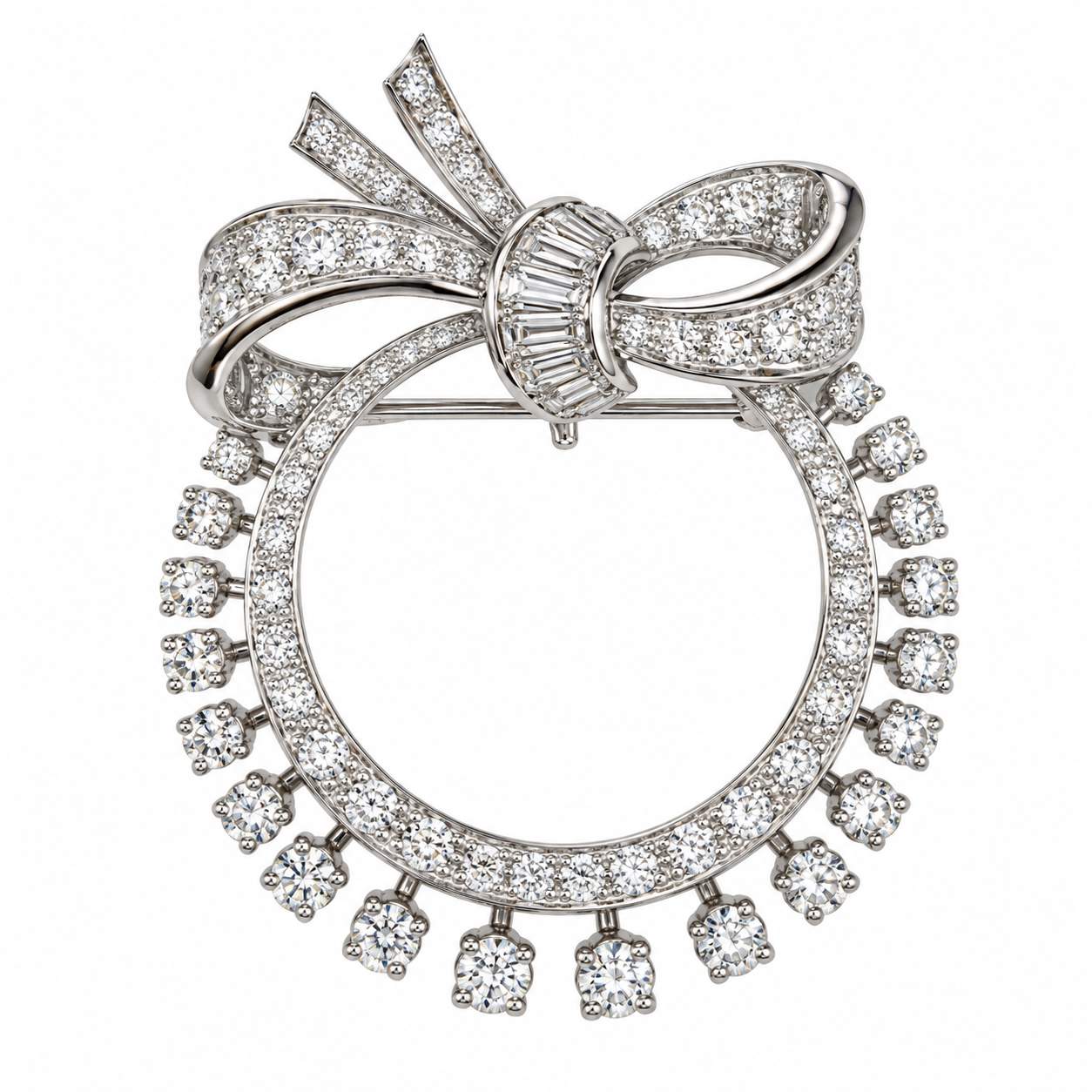 Diamond Bow Brooch & Pendant