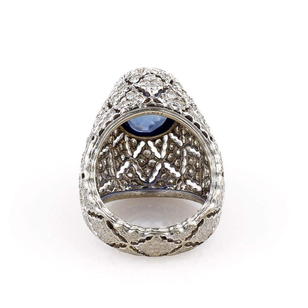 Buccellati 3.89ct Sapphire & Diamond Ring
