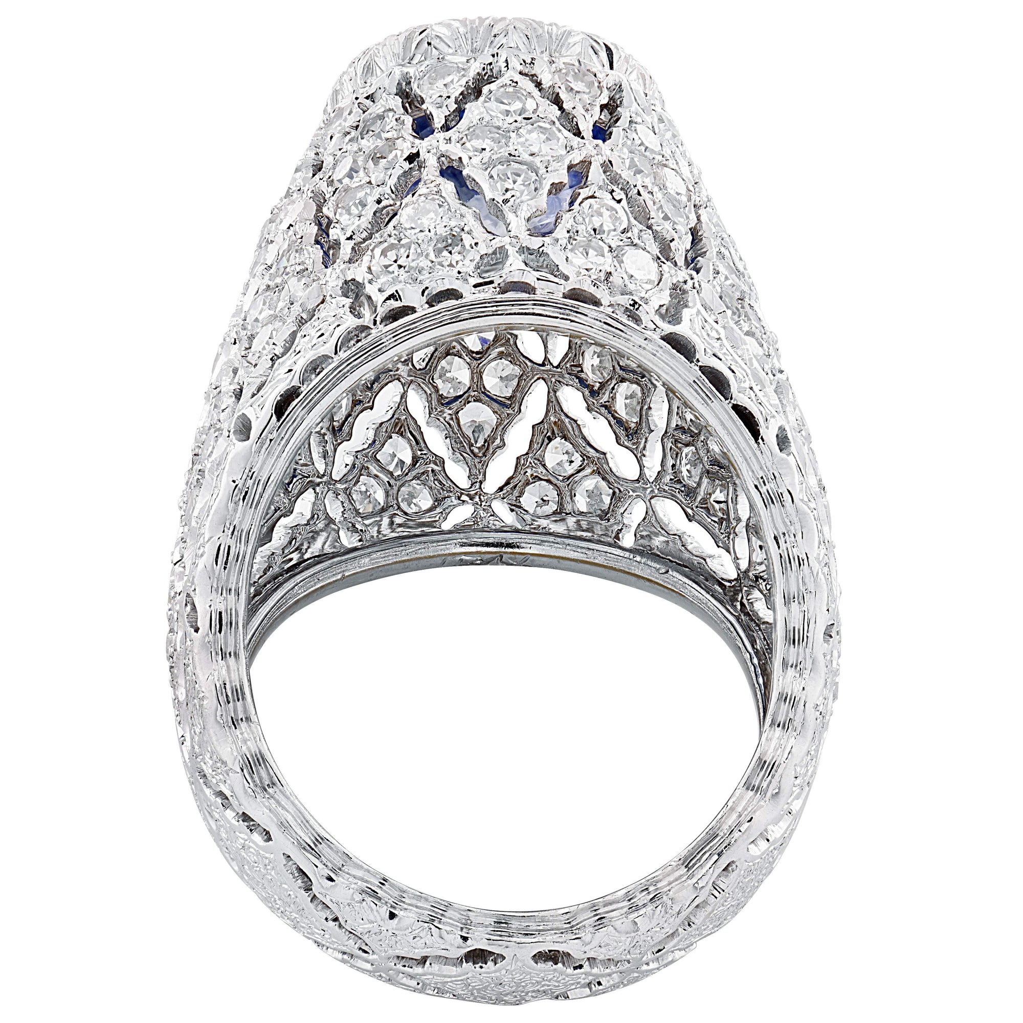 Buccellati 3.89ct Sapphire & Diamond Ring