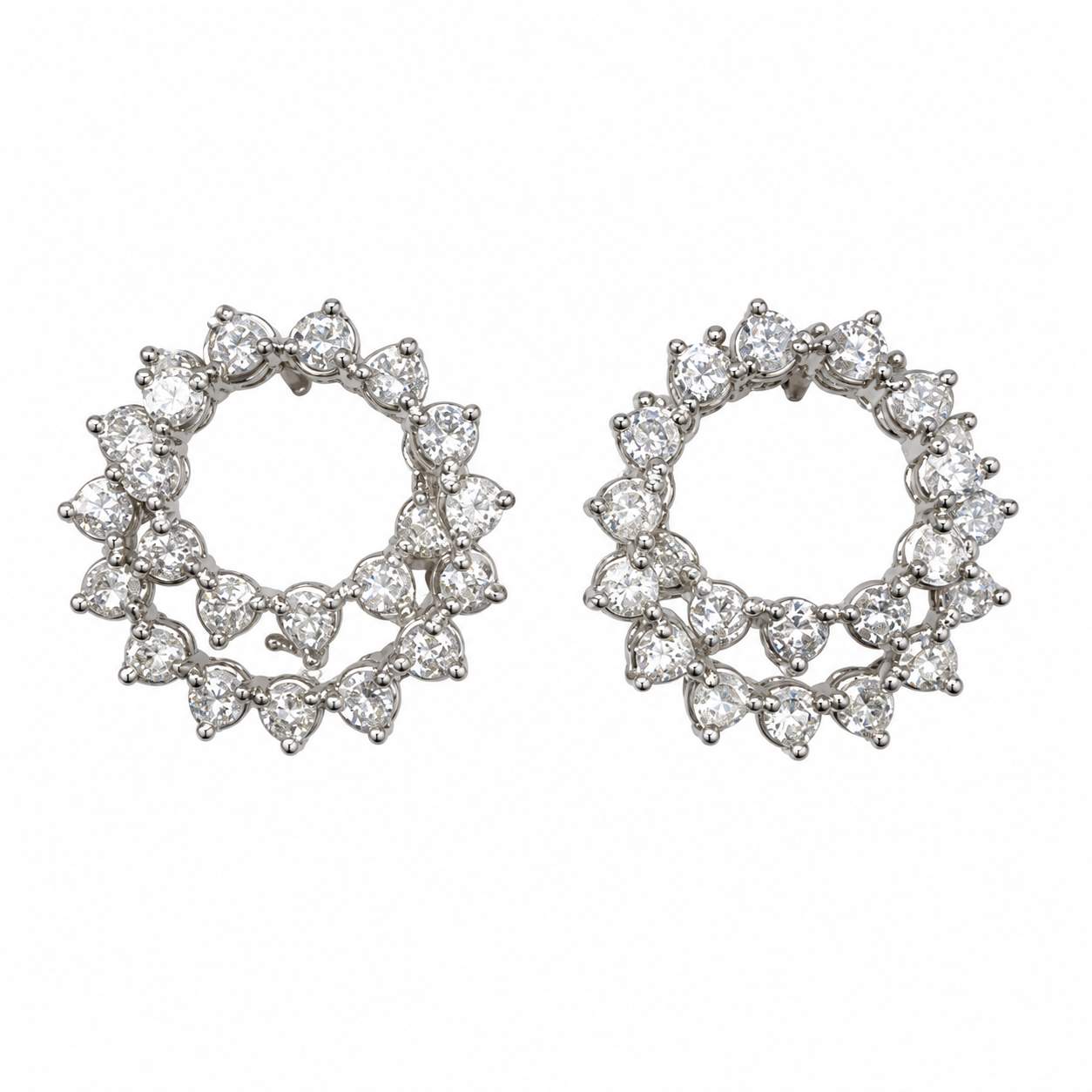Diamond Swirl Wreath Earrings