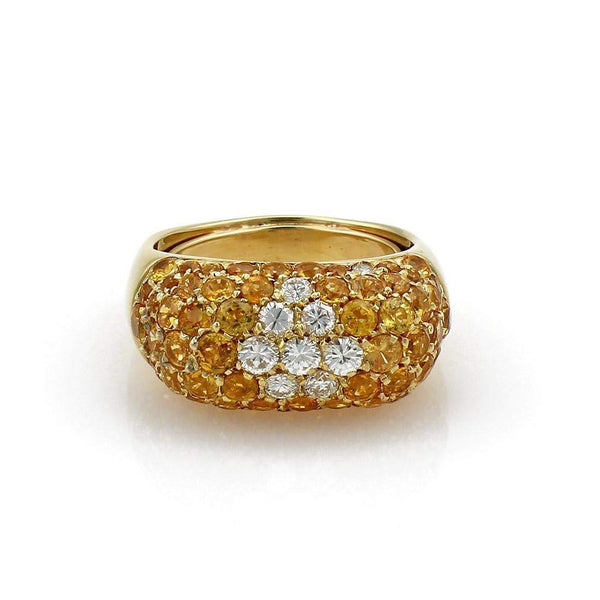 YELLOW SAPPHIRE AND DIAMOND RING