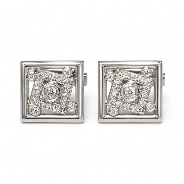 Geometric Diamond Cufflinks