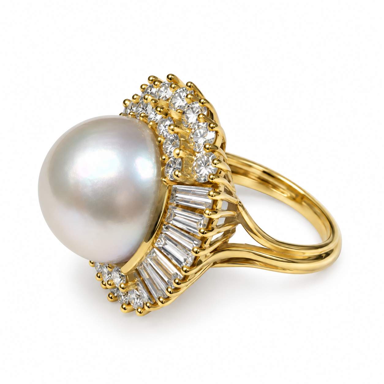 Mabe Pearl & Diamond Statement Ring