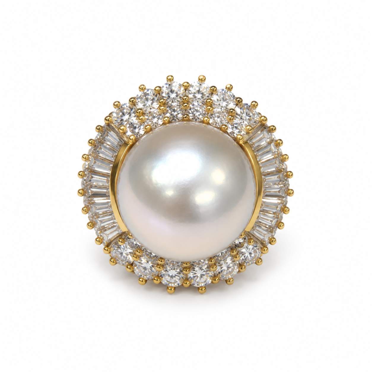 Mabe Pearl & Diamond Statement Ring