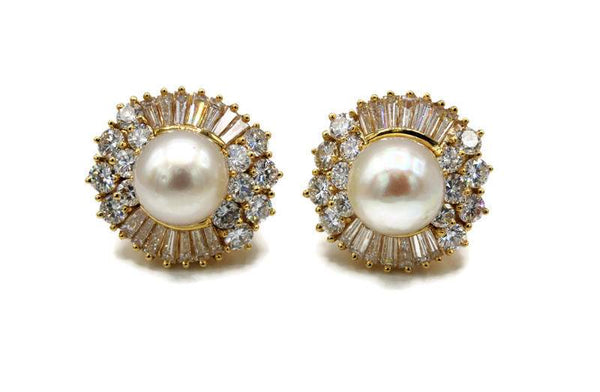 PEARL AND DIAMOND EARRINGS