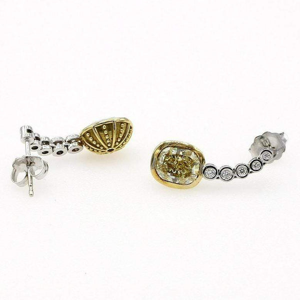 YELLOW DIAMOND DROP EARRINGS