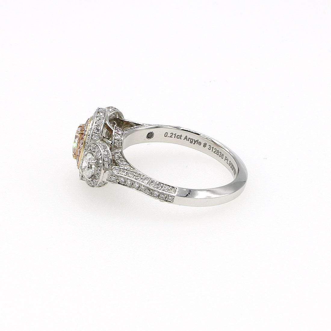 PINK OVAL ARGYLE AND WHITE DIAMOND RING