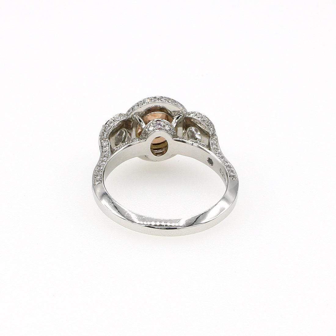 PINK OVAL ARGYLE AND WHITE DIAMOND RING