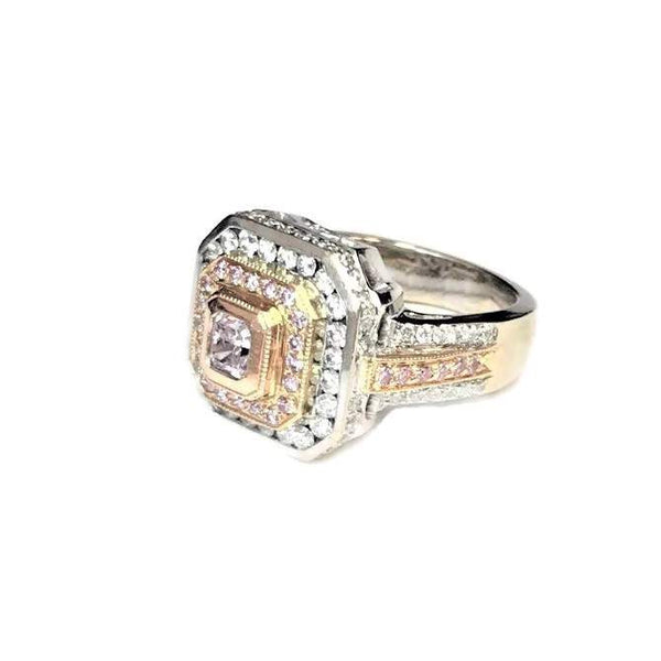 PINK AND WHITE DIAMOND RING