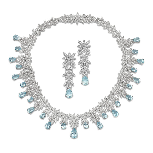 PASQUALE BRUNI AQUAMARINE AND DIAMOND SET