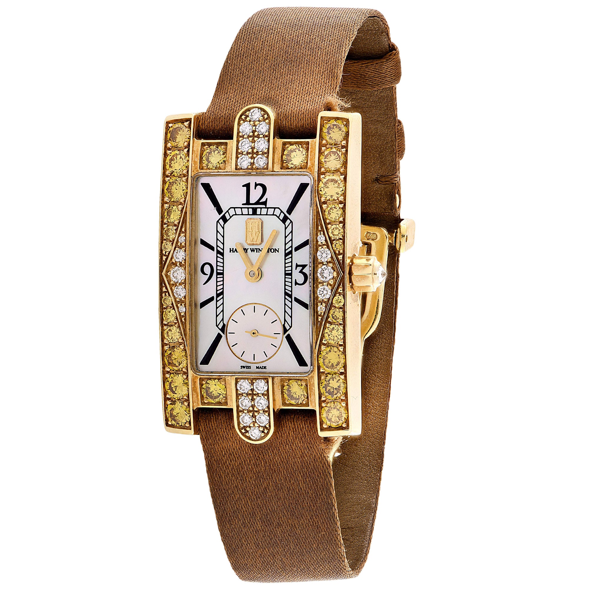 Harry Winston Avenue C Yellow & White Diamond Ladies Wristwatch Ref. 310LQG