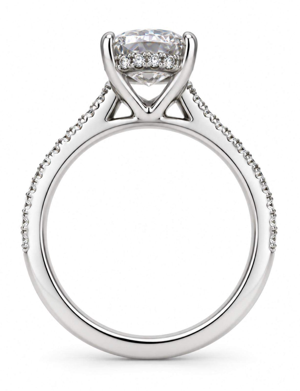 GIA Certified 3.01 Carat Elongated Cushion Cut Diamond Engagement Ring