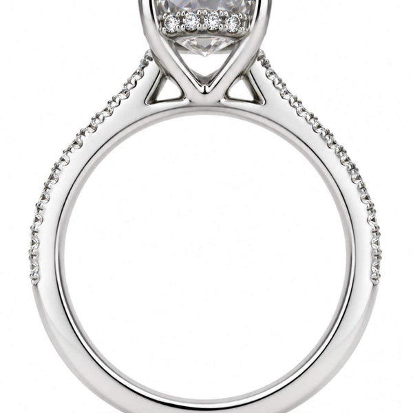 GIA Certified 3.01 Carat Elongated Cushion Cut Diamond Engagement Ring