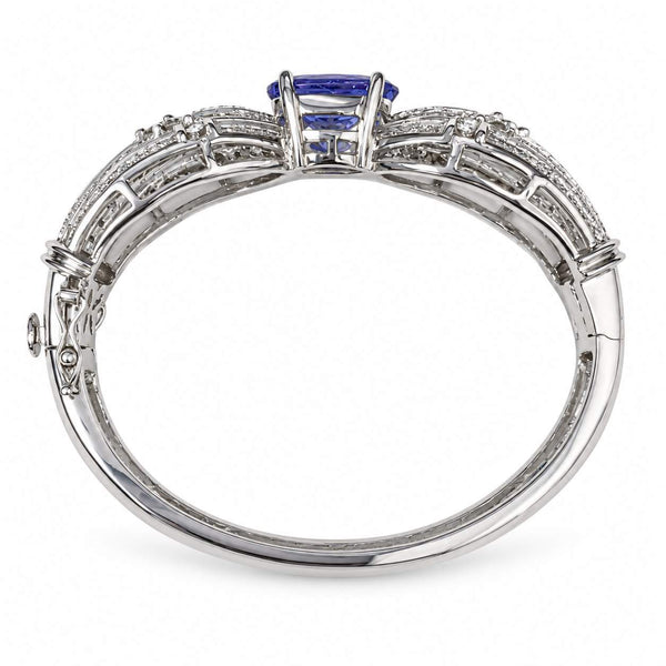 Tanzanite & Diamond Hinged Bangle