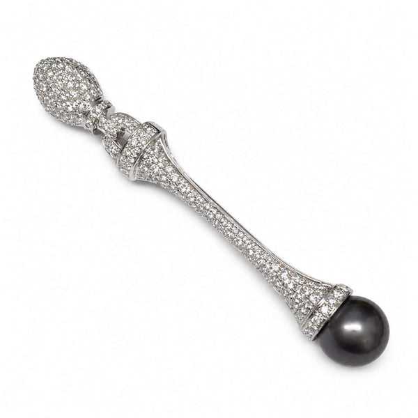 Tahitian Pearl & Diamond Brooch