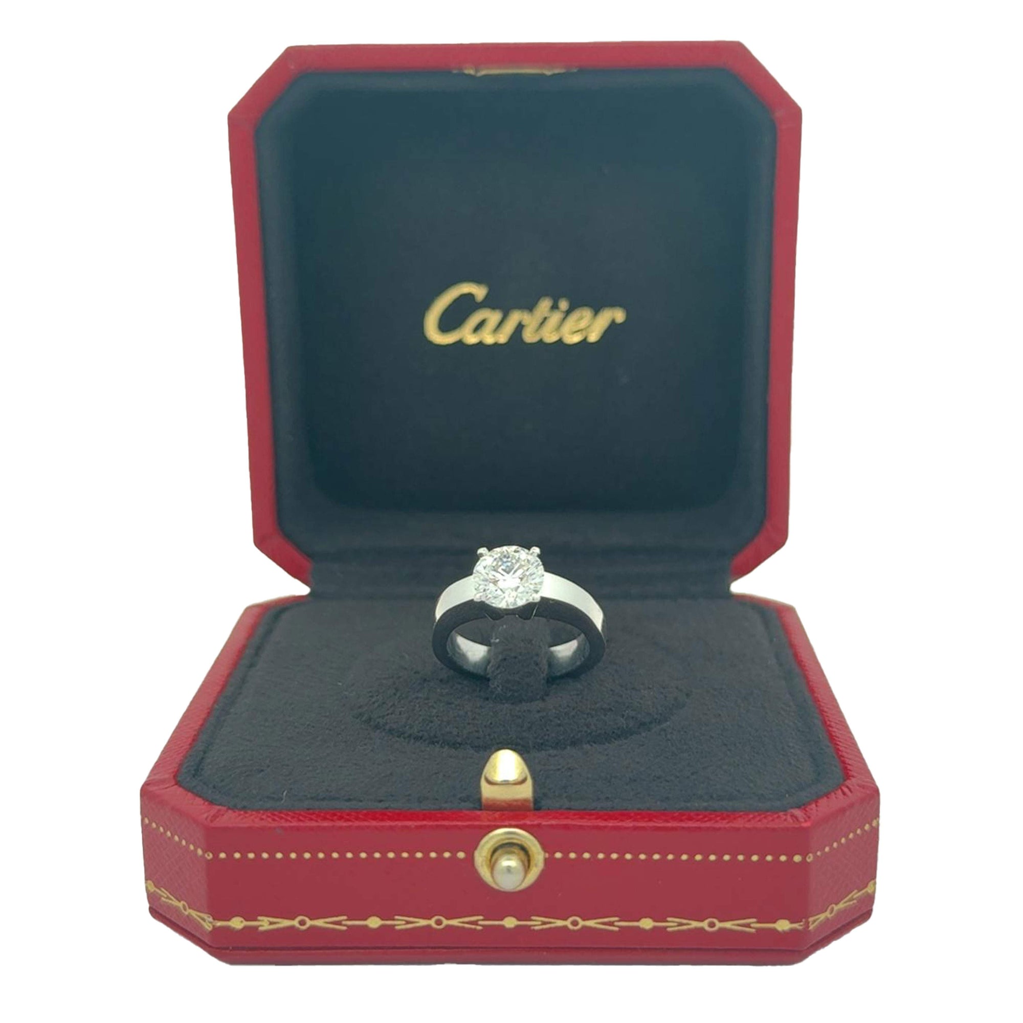 Cartier 1.70ct Round Brilliant Cut Diamond Solitaire Engagement Ring