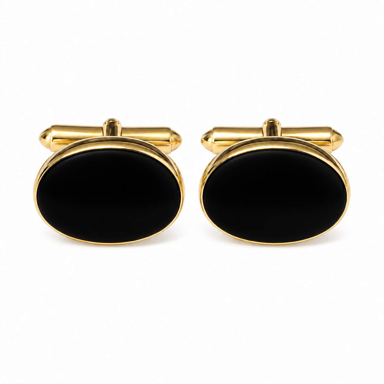 Classic Oval Black Onyx Cufflinks