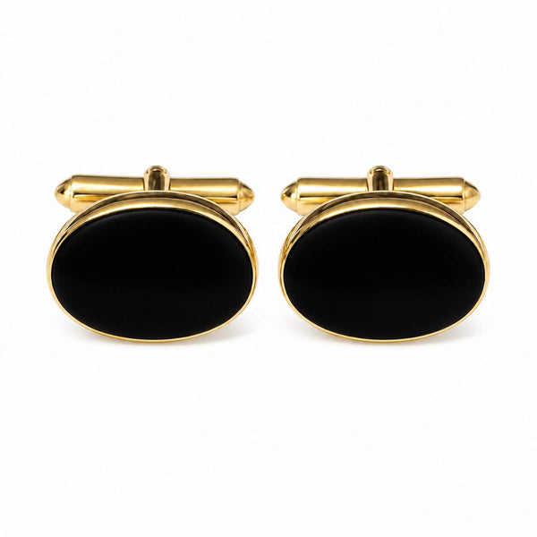 Classic Oval Black Onyx Cufflinks