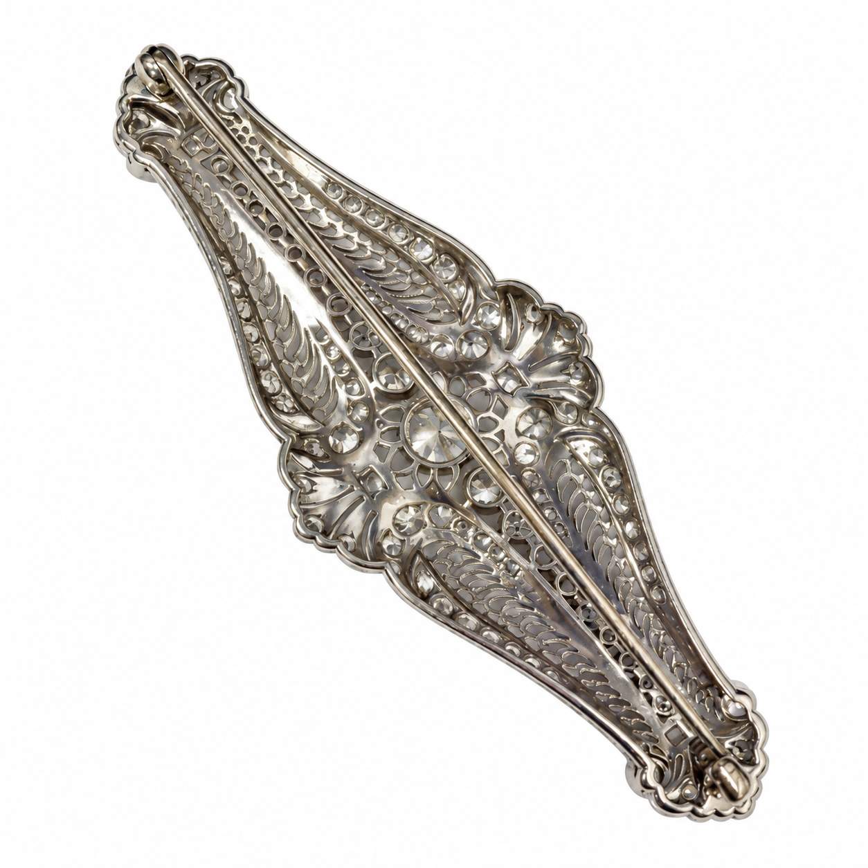 Art Deco Diamond Filigree Brooch