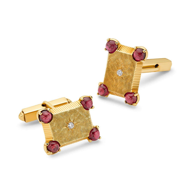 LUCIEN PICARD RUBY AND DIAMOND CUFFLINKS