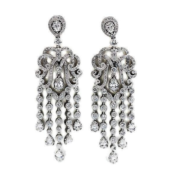 ORNATE DIAMOND DROP EARRINGS