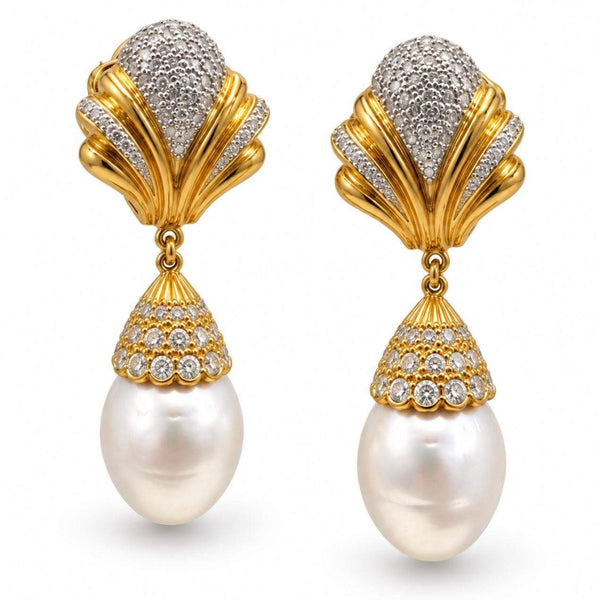 Day & Night South Sea Pearl & Diamond Earrings