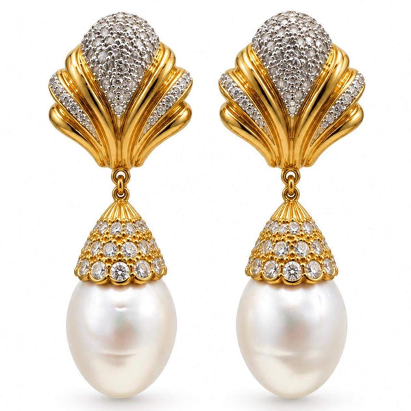 Day & Night South Sea Pearl & Diamond Earrings