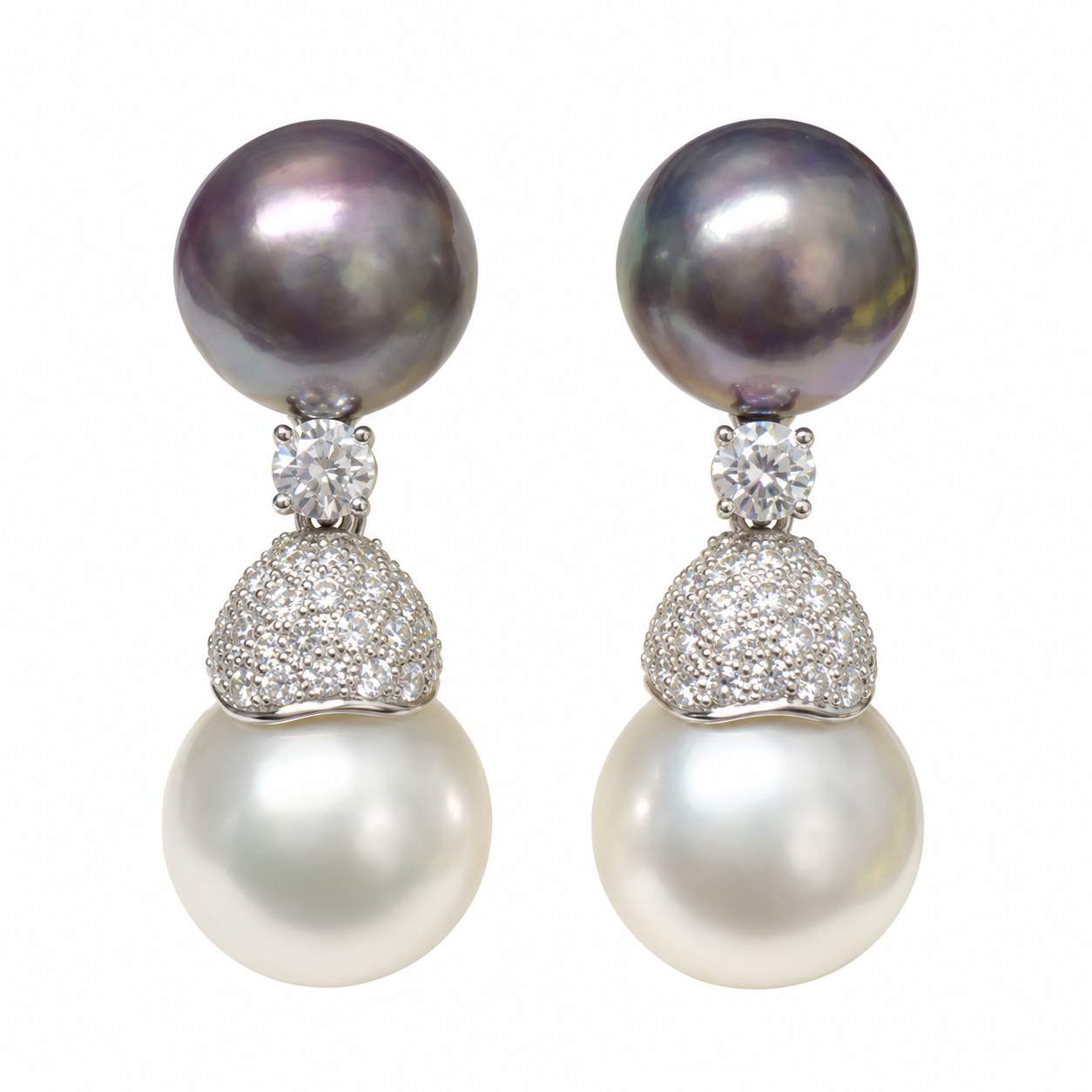 Tahitian & Cultured South Sea Pearl Drop Earrings