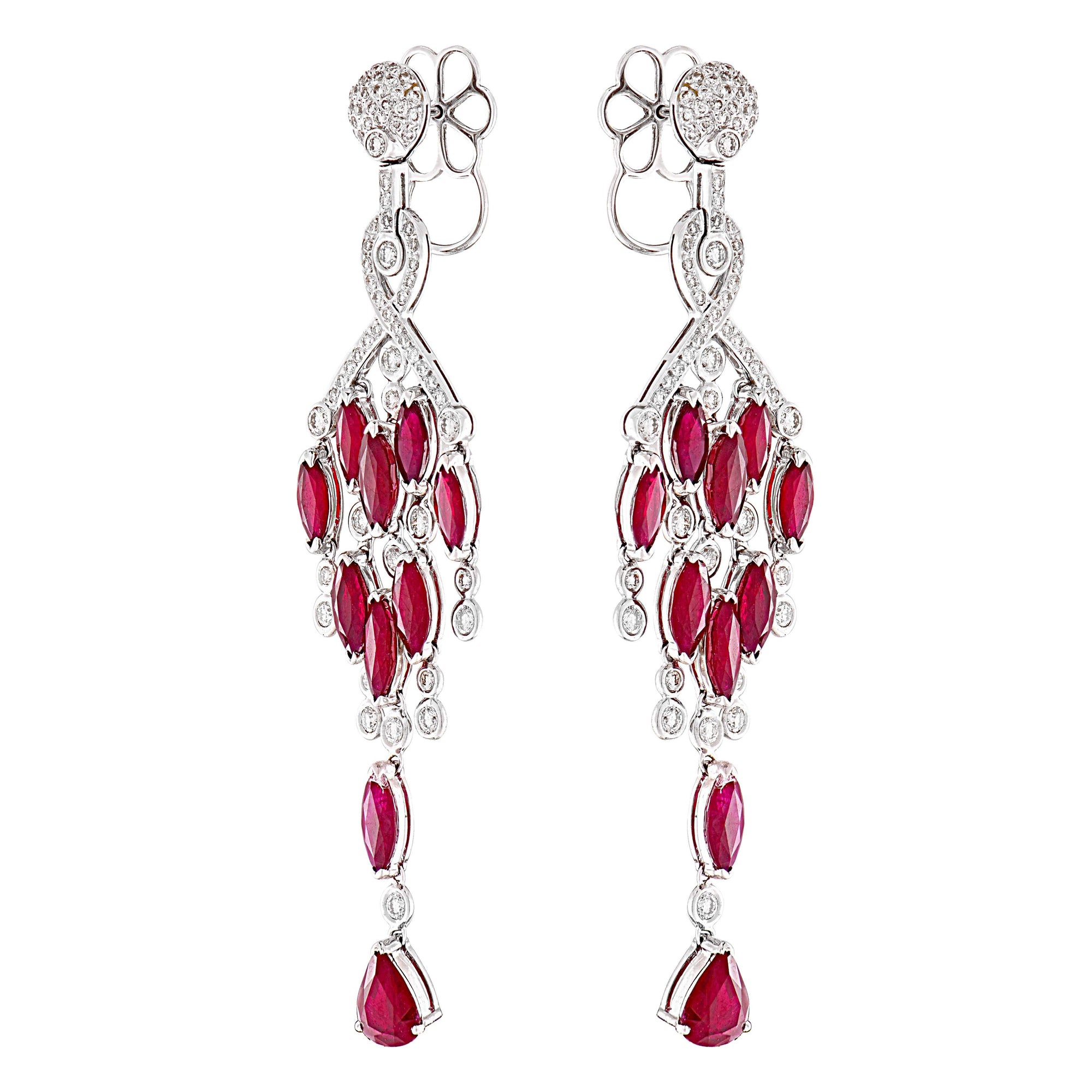 Ruby & Diamond Chandelier Earrings</br>