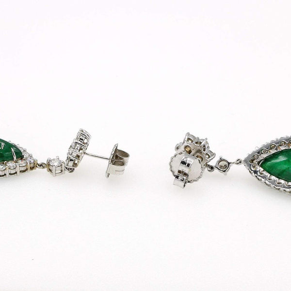 EMERALD AND DIAMOND DROP EARRINGS