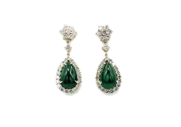 EMERALD AND DIAMOND DROP EARRINGS Provident Jewelery