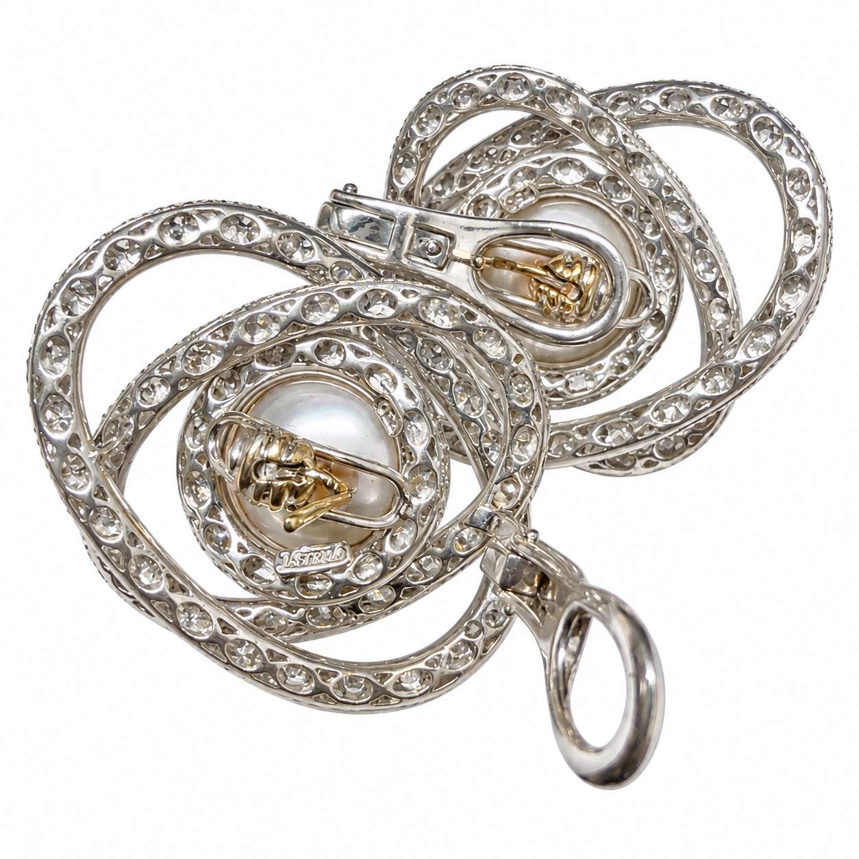 J. Stella South Sea Cultured Pearl & Diamond Earrings