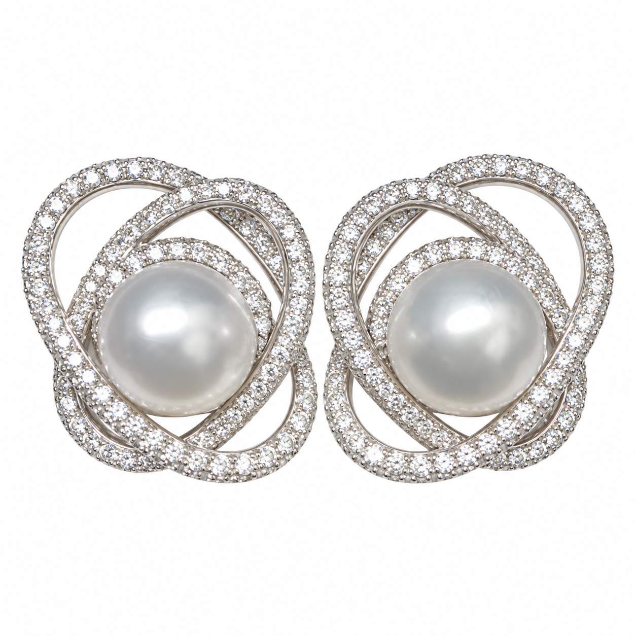 J. Stella South Sea Cultured Pearl & Diamond Earrings