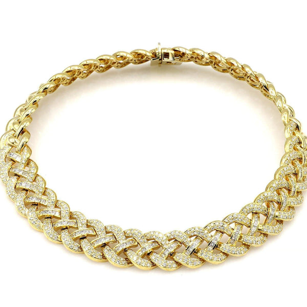 WOVEN YELLOW GOLD AND DIAMOND NECKLACE