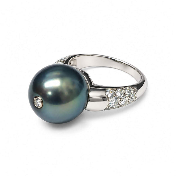 Tahitian South Sea Pearl & Diamond Ring
